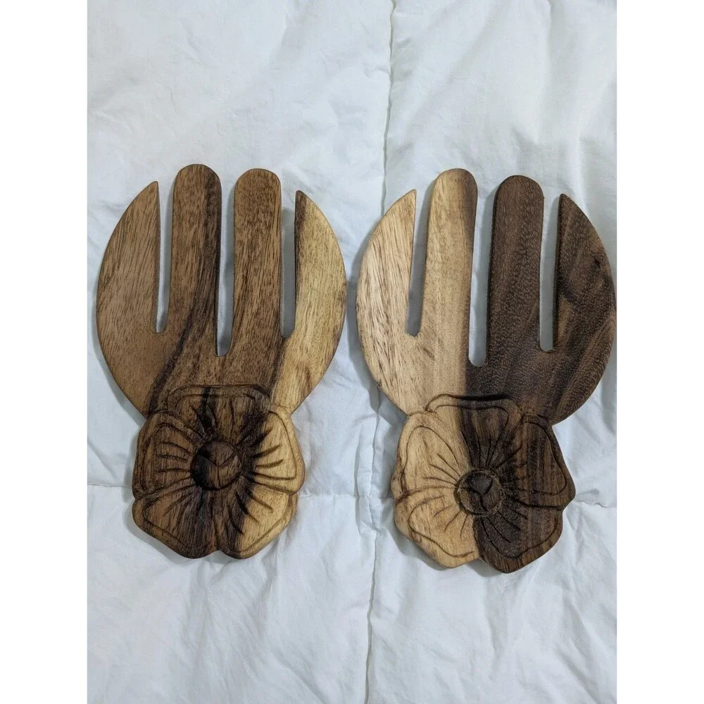 Wooden Salad Serving Hands 9